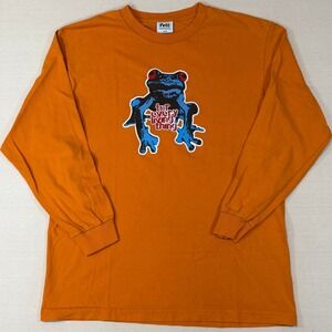 Felt For Every Living Thing Frog Long Sleeve Shirt Mens Large Streetwear